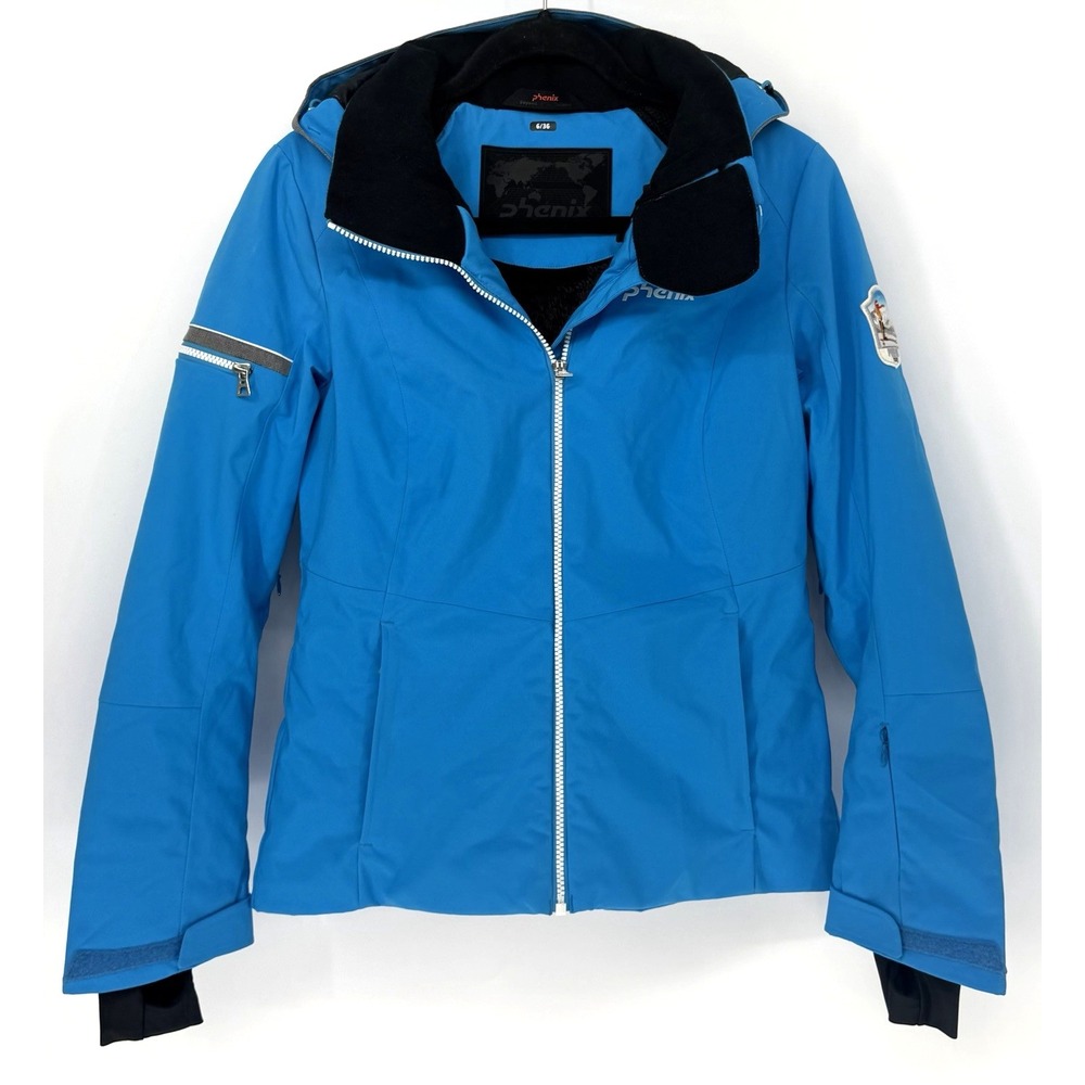 PHENIX Ski Jacket Turquoise Blue Coat Women's Size 6 Hooded Warm Winter Snow